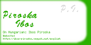 piroska ibos business card